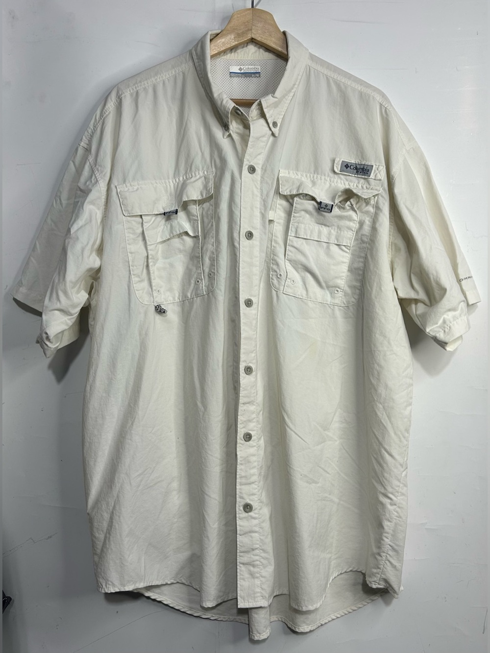 5 for $25🔥Columbia White Button Front Outdoor Fishing Shirt XL